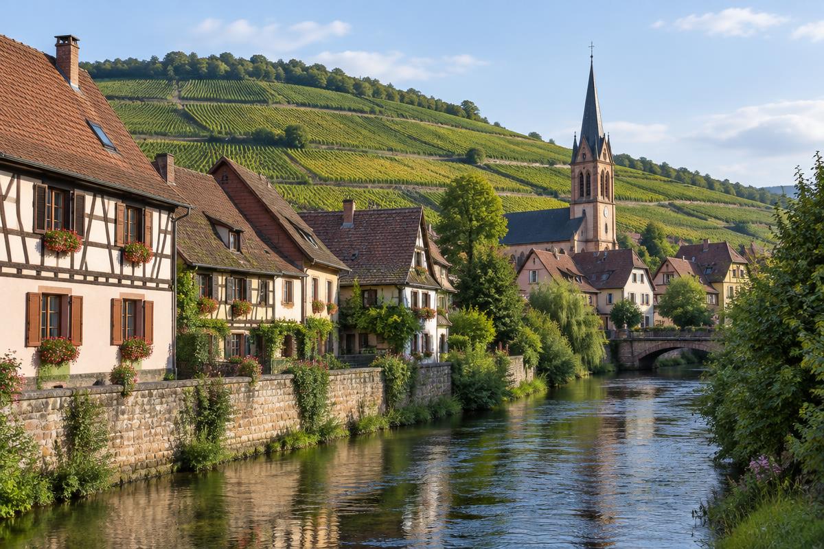 Bord de la Fecht et vignes à Ingersheim — secteur d'intervention de notre serrurier dépanneur 24h/24