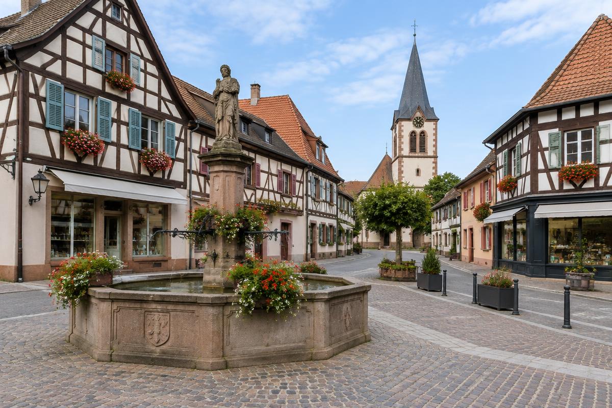 Place à fontaine de Sierentz — secteur d'intervention de notre serrurier dépanneur 24h/24