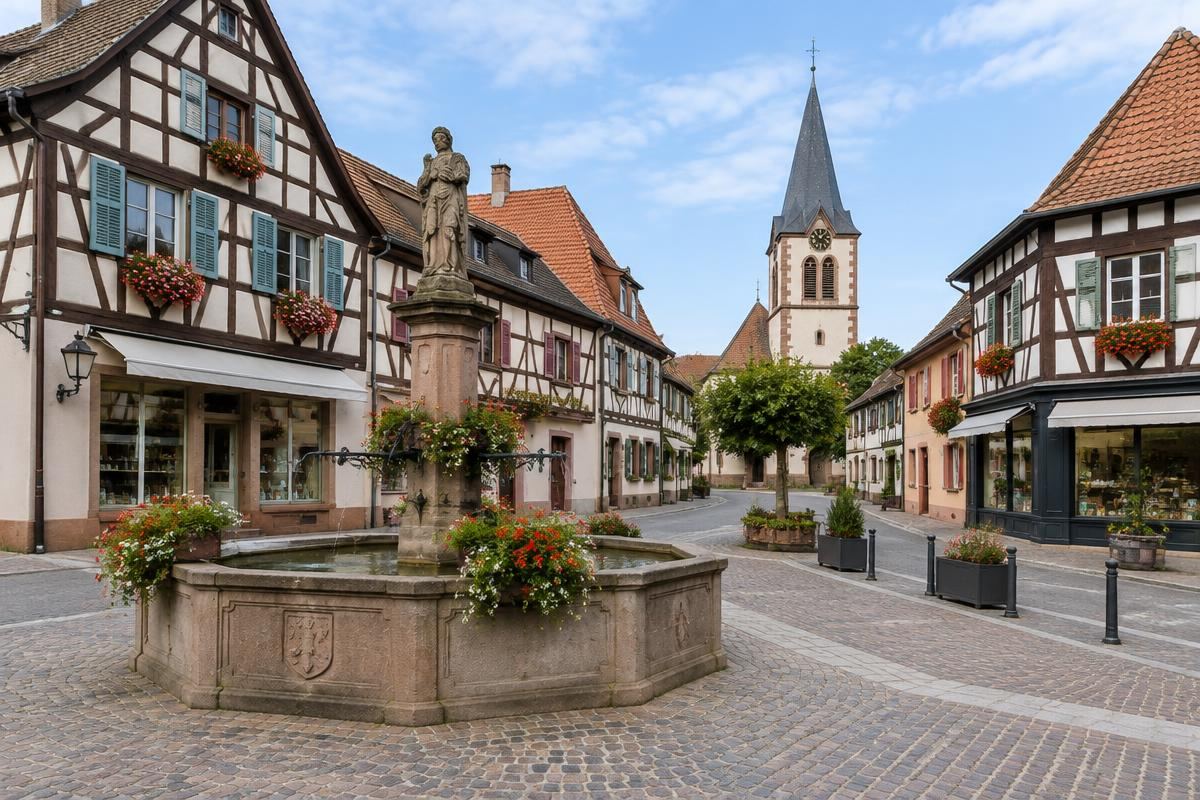 Place à fontaine de Sierentz — secteur d'intervention de notre serrurier dépanneur 24h/24